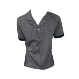 SKR025 設計夏季短袖襯衫男 條紋拼接寬松襯衣 假兩件 恤衫製造商 SKR025 設計夏季短袖襯衫男 條紋拼接寬松襯衣 假兩件 恤衫製造商